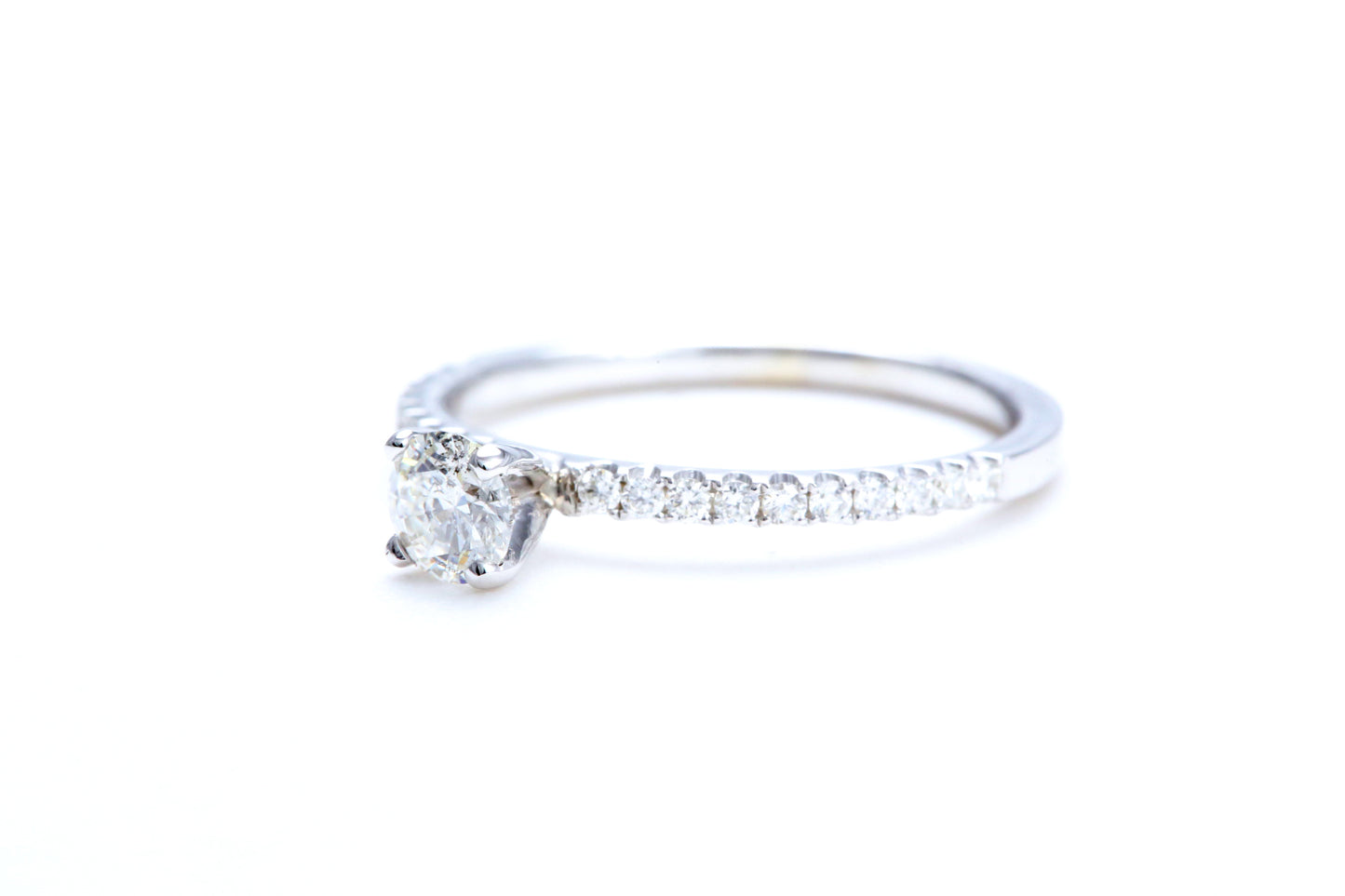 1/3 Carat Center Micro Pavé Diamond Engagement Ring