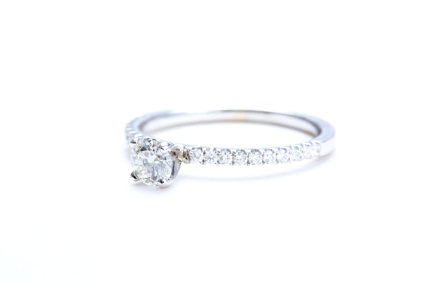 1/3 Carat Center Micro Pavé Diamond Engagement Ring