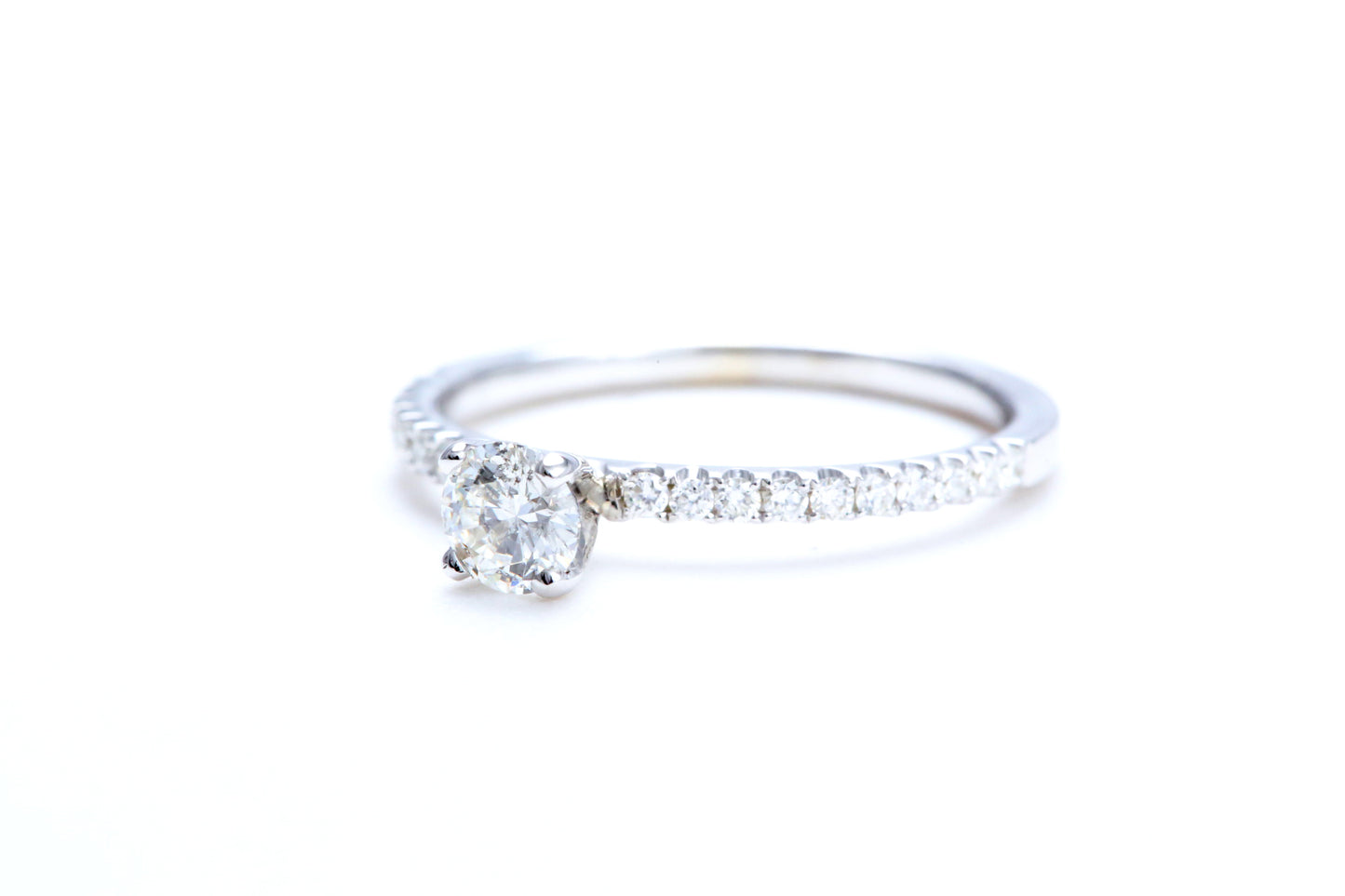 1/3 Carat Center Micro Pavé Diamond Engagement Ring