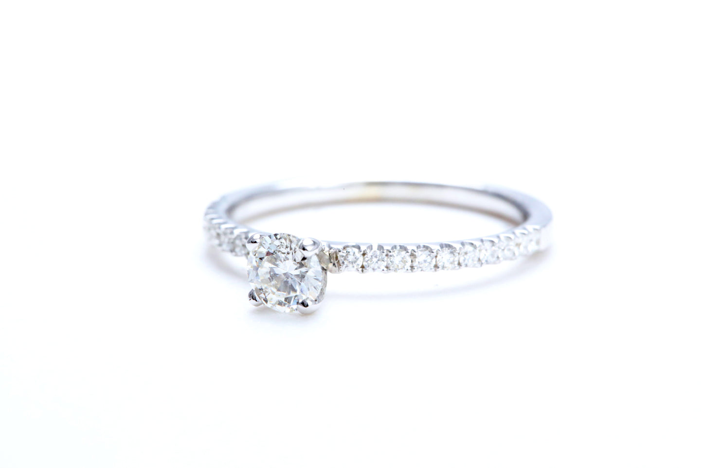 1/3 Carat Center Micro Pavé Diamond Engagement Ring