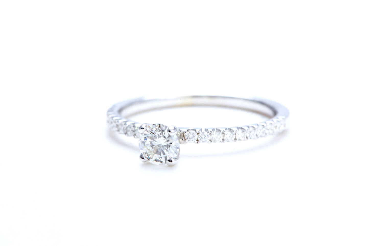 1/3 Carat Center Micro Pavé Diamond Engagement Ring