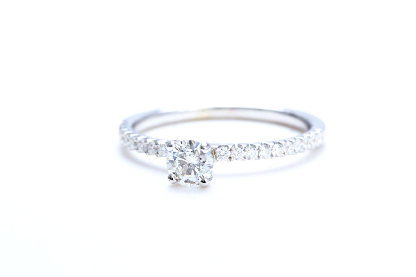 1/3 Carat Center Micro Pavé Diamond Engagement Ring