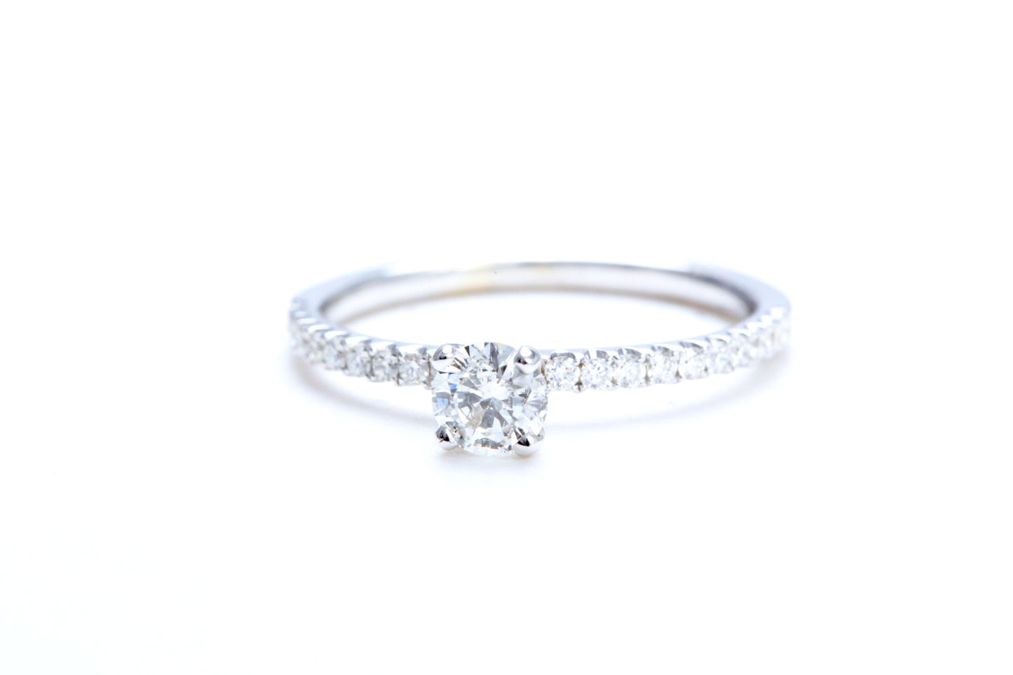 1/3 Carat Center Micro Pavé Diamond Engagement Ring