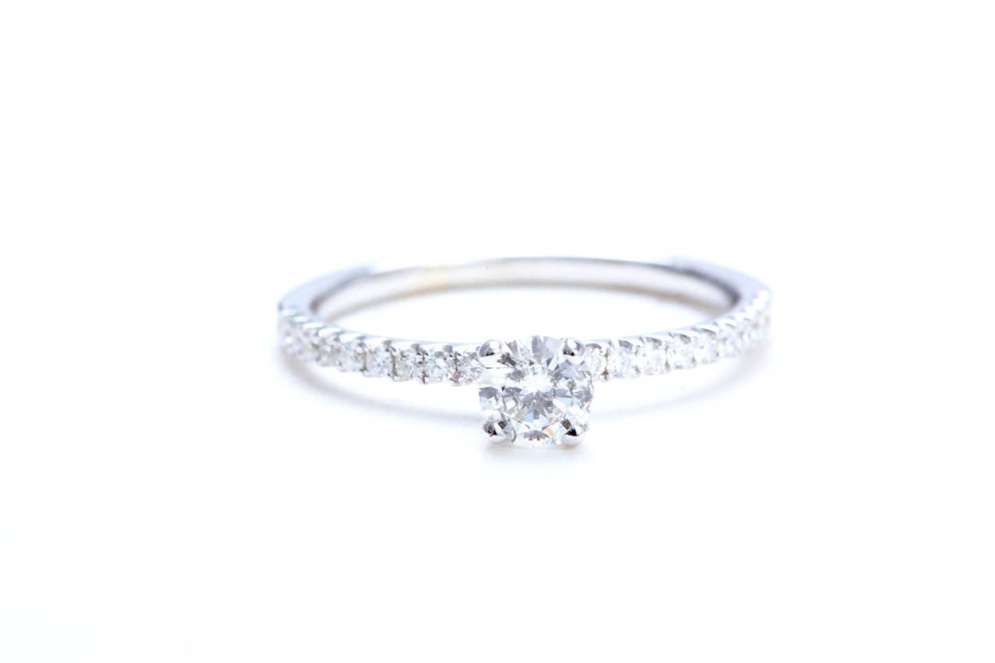 1/3 Carat Center Micro Pavé Diamond Engagement Ring