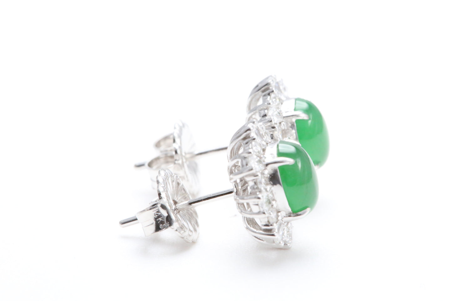 Jadeite and Diamond Earrings