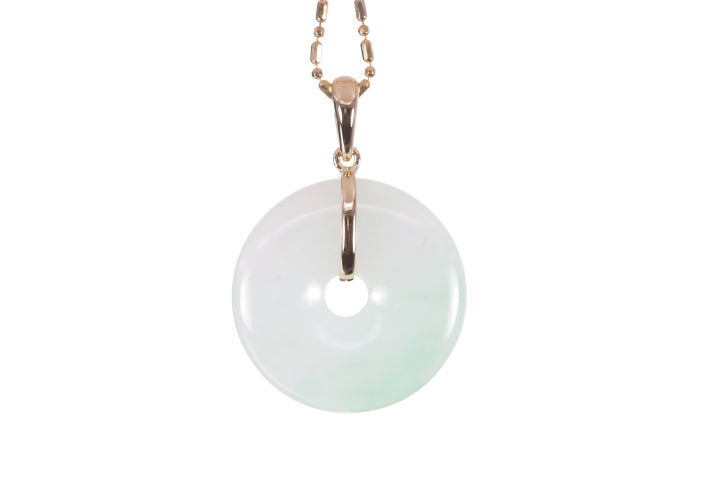 Jadeite Bi Pendant set in 18K yellow gold