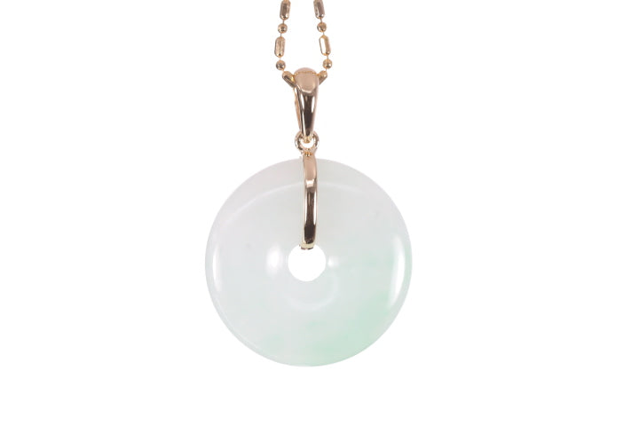 Jadeite Bi Pendant set in 18K yellow gold