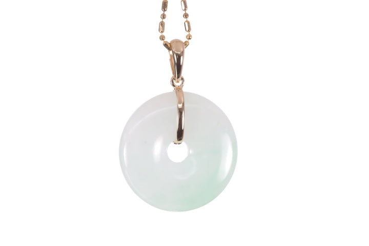 Jadeite Bi Pendant set in 18K yellow gold