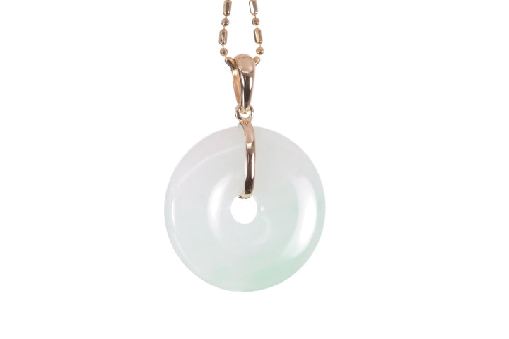 Jadeite Bi Pendant set in 18K yellow gold