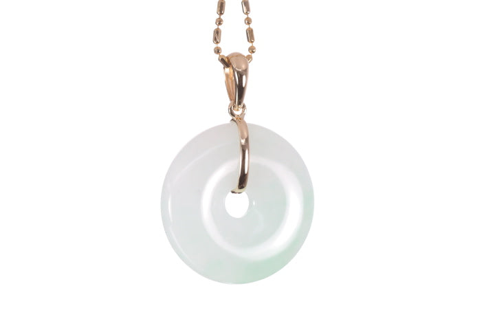 Jadeite Bi Pendant set in 18K yellow gold