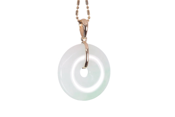 Jadeite Bi Pendant set in 18K yellow gold