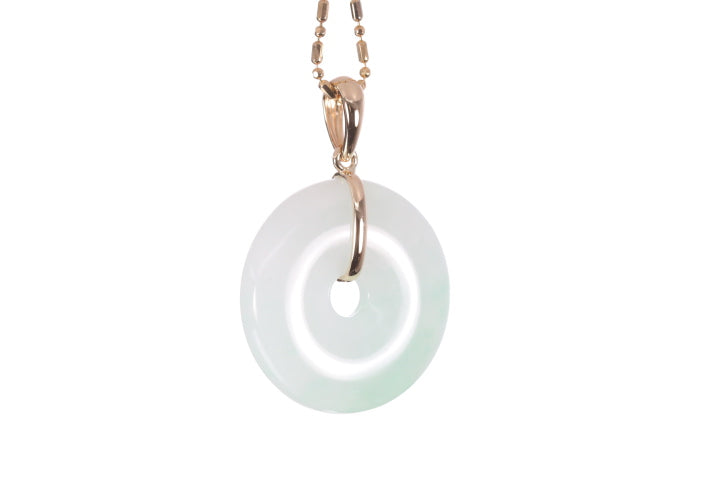 Jadeite Bi Pendant set in 18K yellow gold