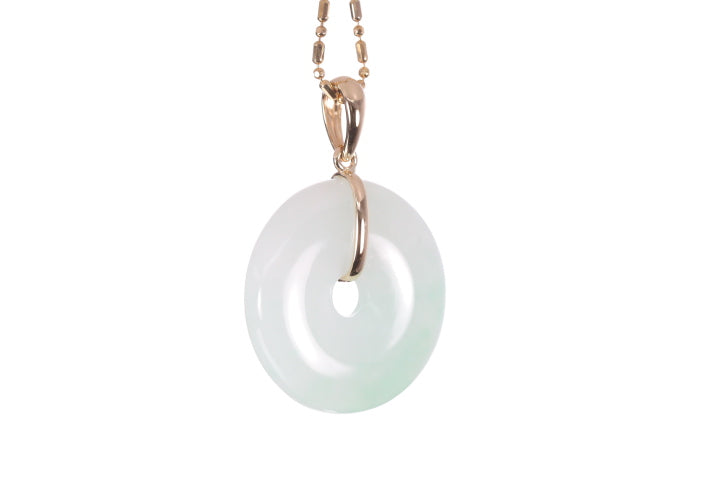 Jadeite Bi Pendant set in 18K yellow gold