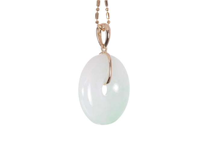Jadeite Bi Pendant set in 18K yellow gold