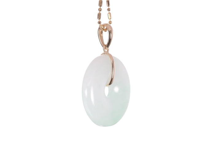 Jadeite Bi Pendant set in 18K yellow gold