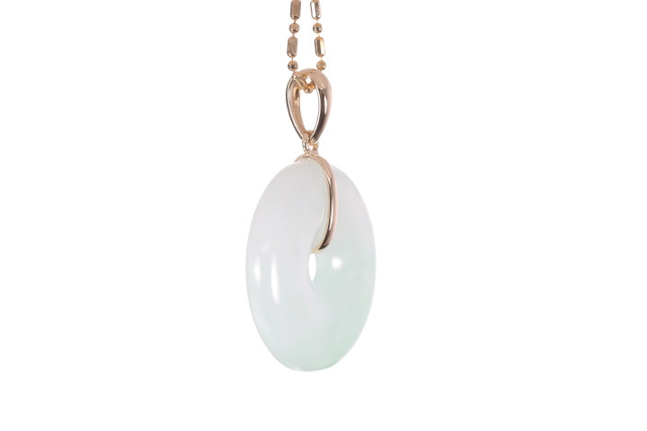 Jadeite Bi Pendant set in 18K yellow gold