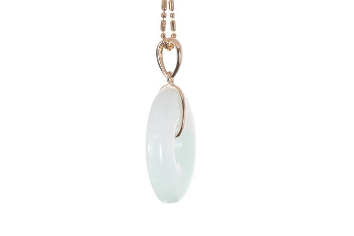 Jadeite Bi Pendant set in 18K yellow gold