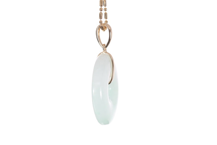 Jadeite Bi Pendant set in 18K yellow gold