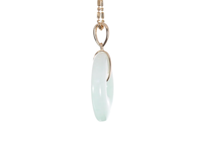 Jadeite Bi Pendant set in 18K yellow gold