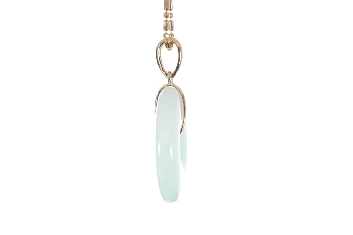 Jadeite Bi Pendant set in 18K yellow gold