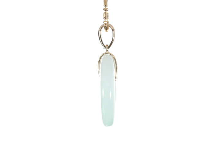 Jadeite Bi Pendant set in 18K yellow gold