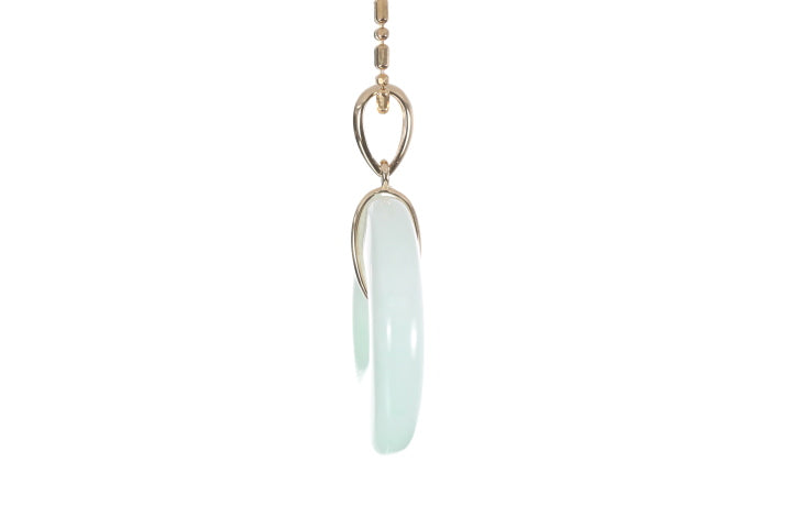 Jadeite Bi Pendant set in 18K yellow gold