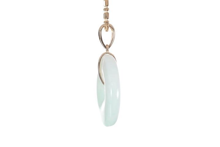 Jadeite Bi Pendant set in 18K yellow gold