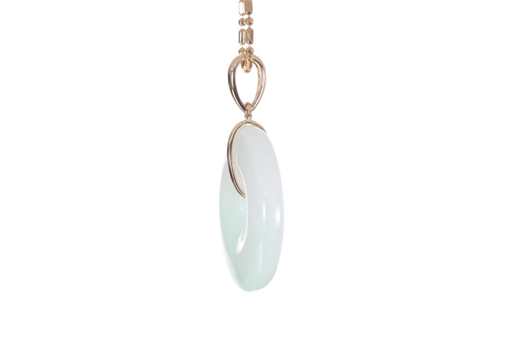 Jadeite Bi Pendant set in 18K yellow gold
