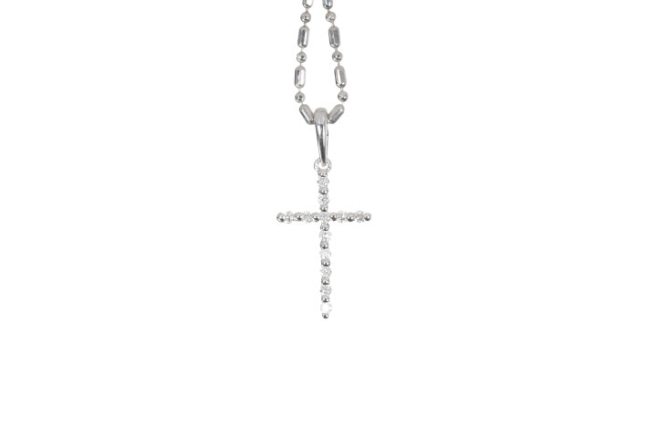 Small Floating Diamond Cross Pendant