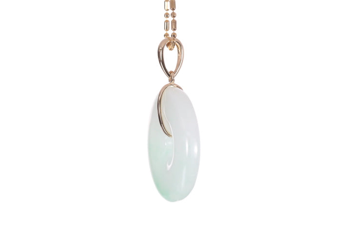 Jadeite Bi Pendant set in 18K yellow gold