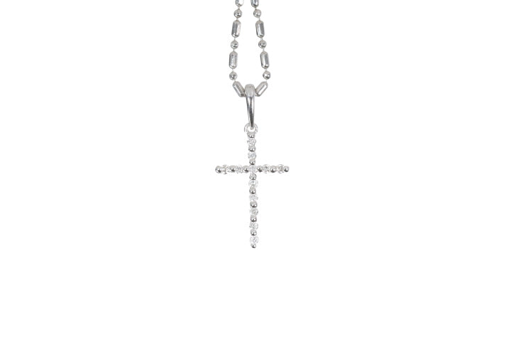 Small Floating Diamond Cross Pendant