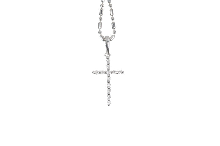Small Floating Diamond Cross Pendant