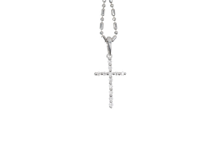 Small Floating Diamond Cross Pendant