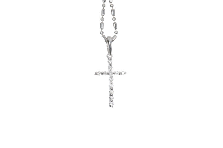 Small Floating Diamond Cross Pendant