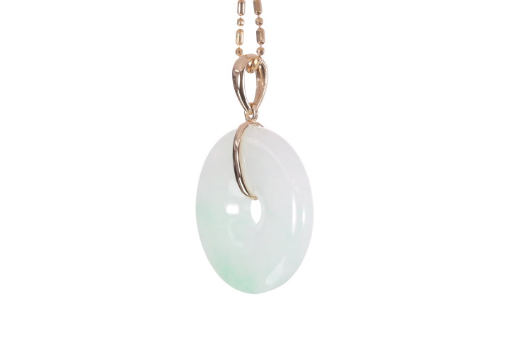 Jadeite Bi Pendant set in 18K yellow gold