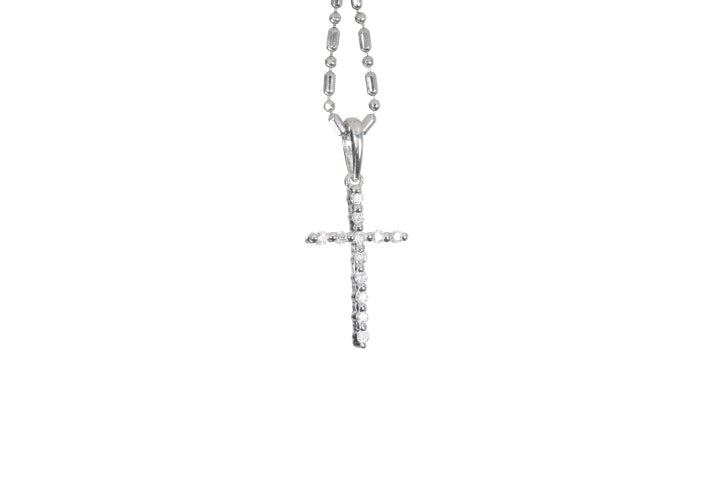 Small Floating Diamond Cross Pendant