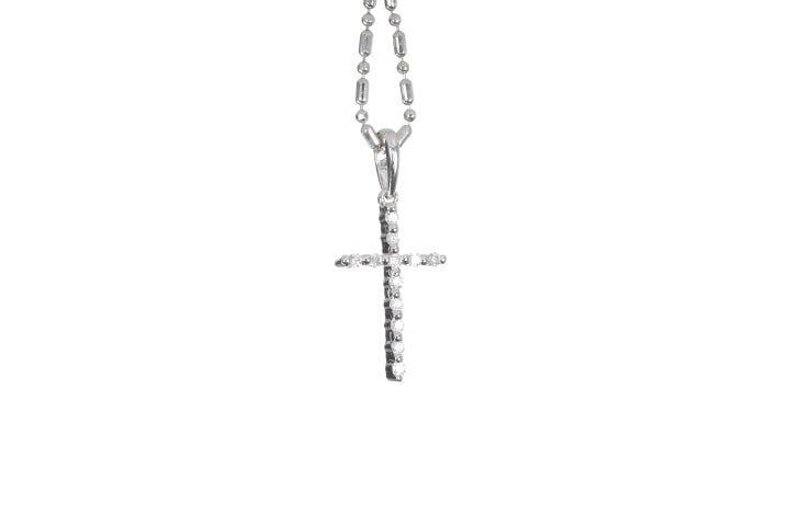 Small Floating Diamond Cross Pendant