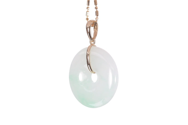 Jadeite Bi Pendant set in 18K yellow gold