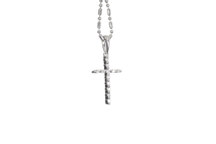 Small Floating Diamond Cross Pendant