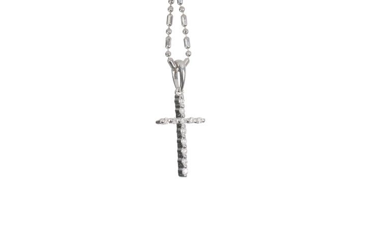 Small Floating Diamond Cross Pendant