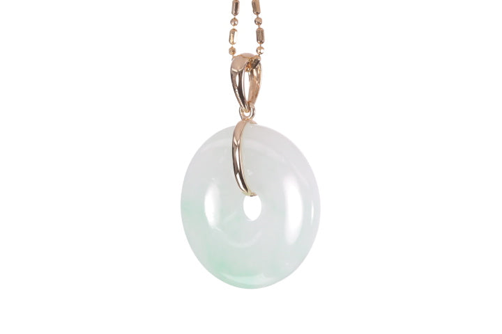 Jadeite Bi Pendant set in 18K yellow gold