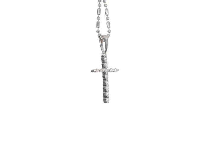 Small Floating Diamond Cross Pendant