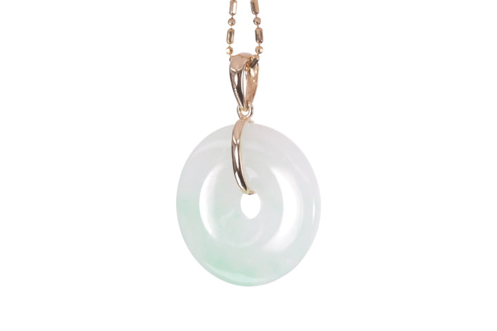 Jadeite Bi Pendant set in 18K yellow gold