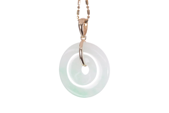 Jadeite Bi Pendant set in 18K yellow gold