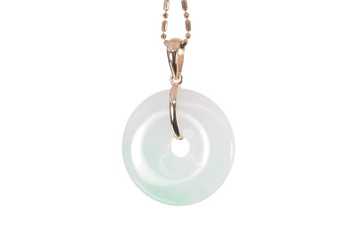 Jadeite Bi Pendant set in 18K yellow gold