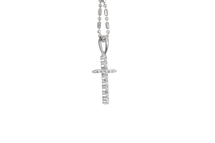 Small Floating Diamond Cross Pendant