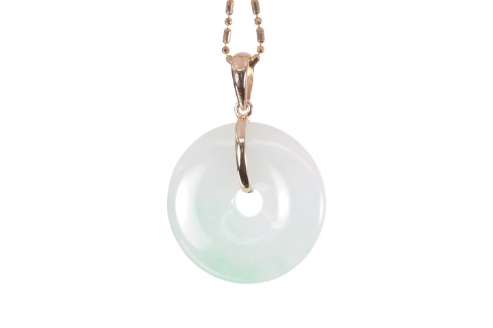 Jadeite Bi Pendant set in 18K yellow gold