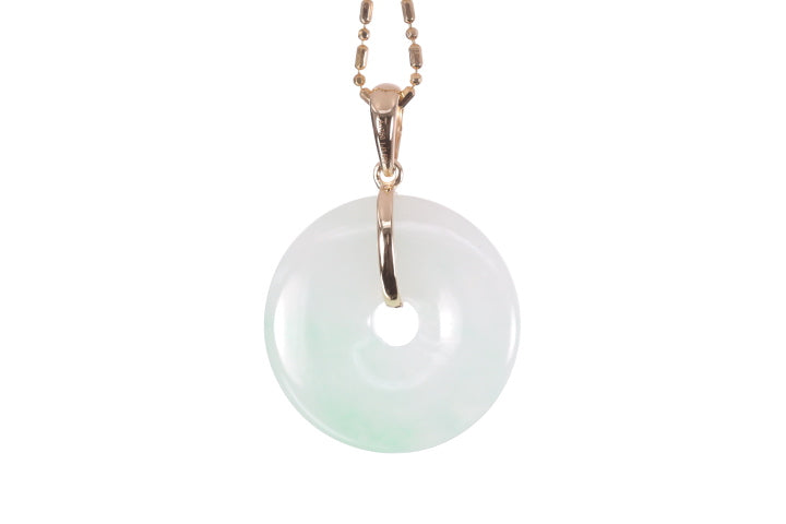 Jadeite Bi Pendant set in 18K yellow gold