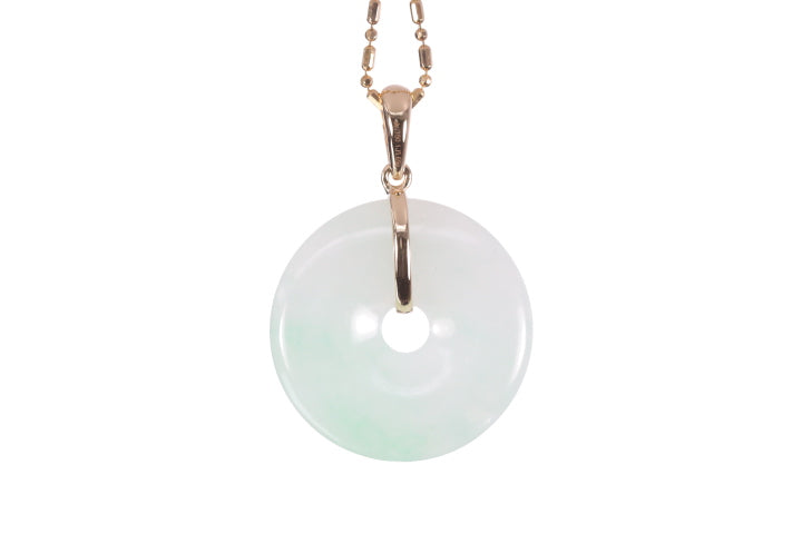 Jadeite Bi Pendant set in 18K yellow gold