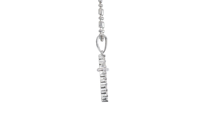 Small Floating Diamond Cross Pendant